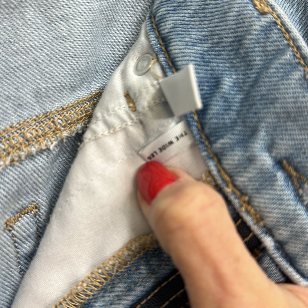 LOFT Light Blue Denim wide leg cargo Jeans - Picture 4 of 6